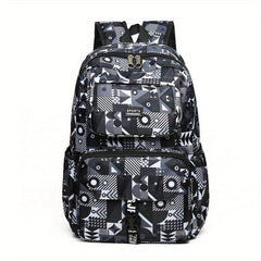 Geometric Pattern Backpack Lightweight Travel School Bag