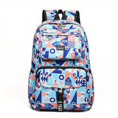 Geometric Pattern Backpack Lightweight Travel School Bag
