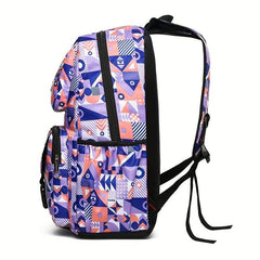 Geometric Pattern Backpack Lightweight Travel School Bag
