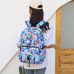 Geometric Pattern Backpack Lightweight Travel School Bag