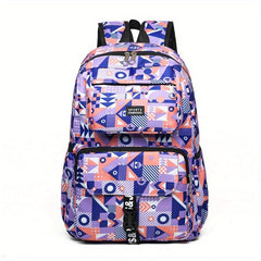 Geometric Pattern Backpack Lightweight Travel School Bag