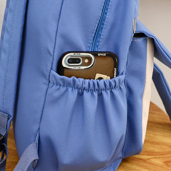 Letter Patch Decor Backpack Preppy Style Zipper Bookbag