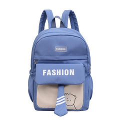 Letter Patch Decor Backpack Preppy Style Zipper Bookbag