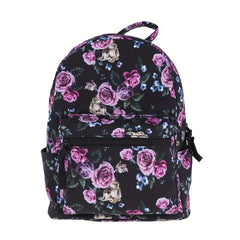 Rose Flower Canvas Backpack Mini Daypack Casual Travel Schoolbag 9 45 Inch