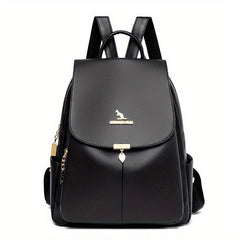 Flap Backpack School Bag PU Leather Travel Daypack