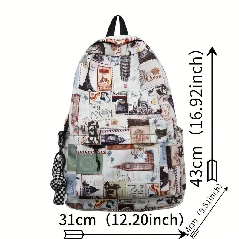 Vintage Retro Preppy Backpack College School Daypack Casual Travel Knapsack