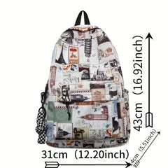 Vintage Retro Preppy Backpack College School Daypack Casual Travel Knapsack