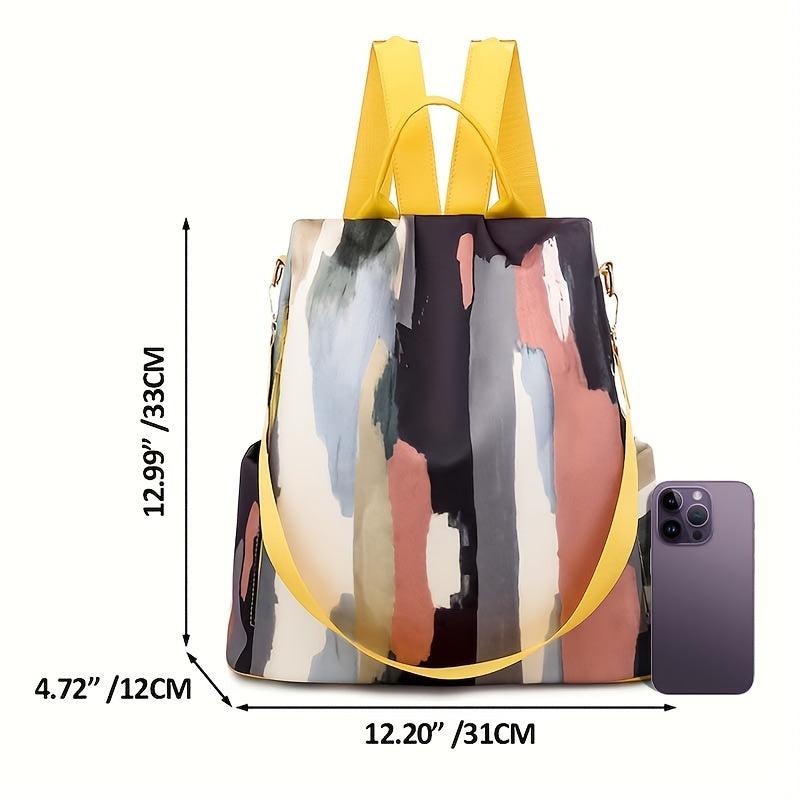 Anti Theft Colorful Graffiti Large Capacity Preppy Backpack Lightweight