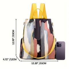 Anti Theft Colorful Graffiti Large Capacity Preppy Backpack Lightweight
