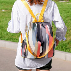Anti Theft Colorful Graffiti Large Capacity Preppy Backpack Lightweight