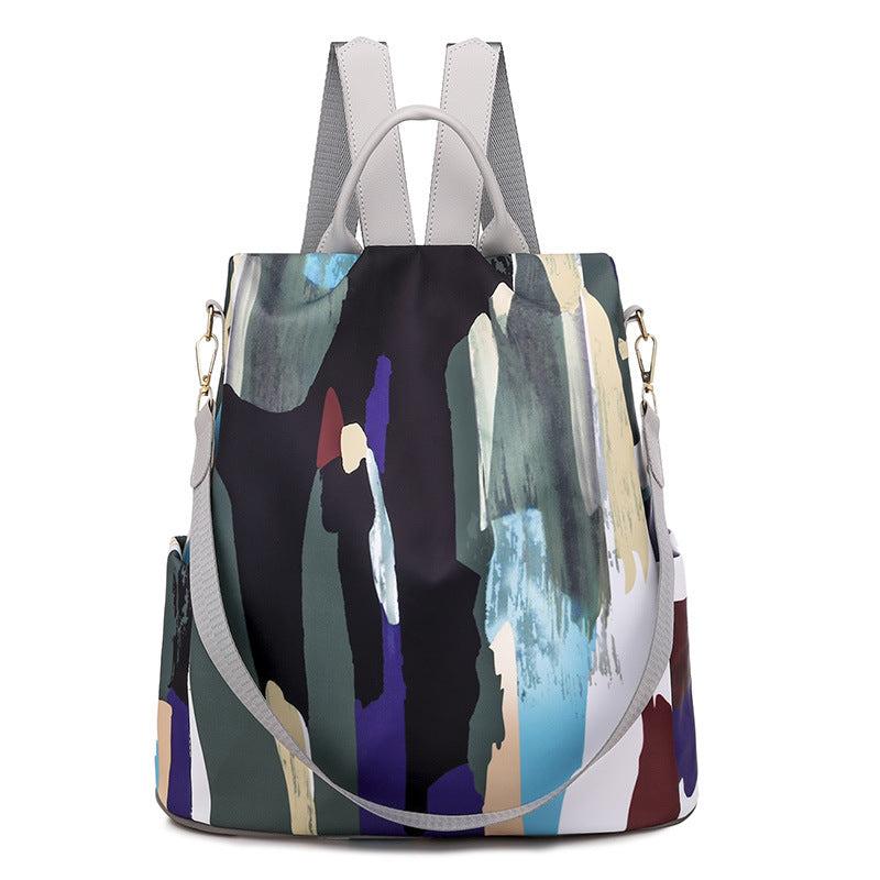 Anti Theft Colorful Graffiti Large Capacity Preppy Backpack Lightweight