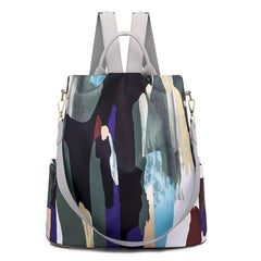 Anti Theft Colorful Graffiti Large Capacity Preppy Backpack Lightweight