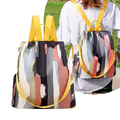 Anti Theft Colorful Graffiti Large Capacity Preppy Backpack Lightweight