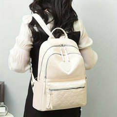Minimalist Quilted Laptop Backpack Large Capacity Preppy Daypack