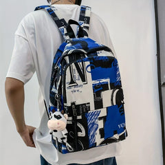 Graffiti Print Backpack Schoolbag Laptop Travel Rucksack