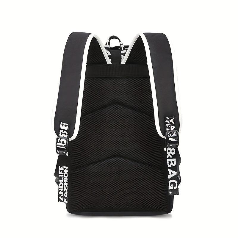 Zipper Backpack Preppy Storage Rucksack Women's School Bag