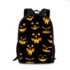 Halloween Pumpkin Pattern Backpack Horror Ghost Skull Elf Daypack