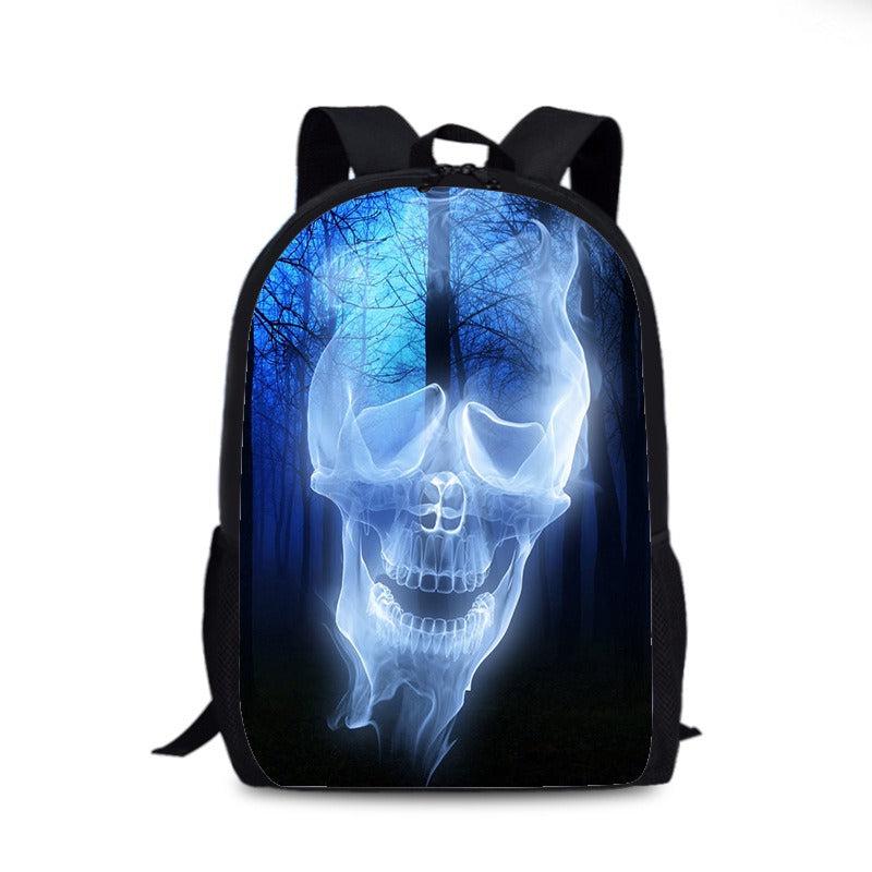 Halloween Pumpkin Pattern Backpack Horror Ghost Skull Elf Daypack