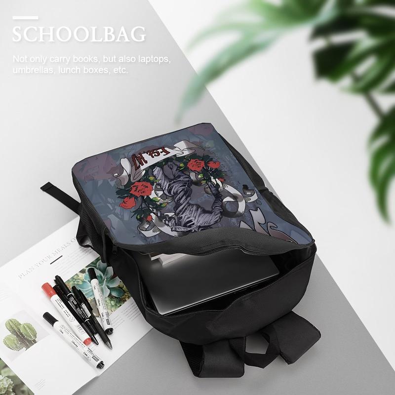 Stylish Cartoon Dark Pattern Backpack Halloween Storage Daypack