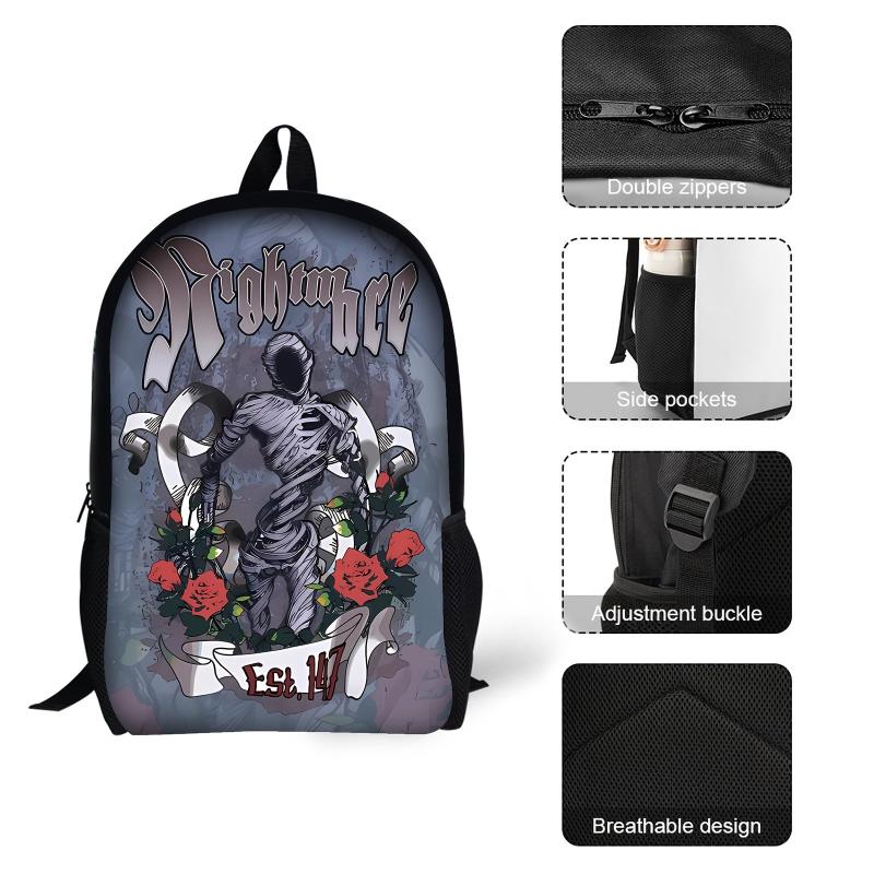 Stylish Cartoon Dark Pattern Backpack Halloween Storage Daypack