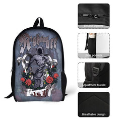 Stylish Cartoon Dark Pattern Backpack Halloween Storage Daypack