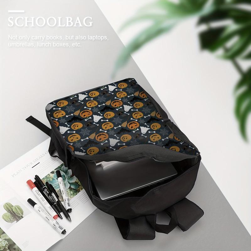 Cartoon Halloween Pattern Bag Stylish Backpack Large Capacity Book Bag