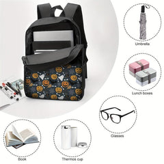 Cartoon Halloween Pattern Bag Stylish Backpack Large Capacity Book Bag