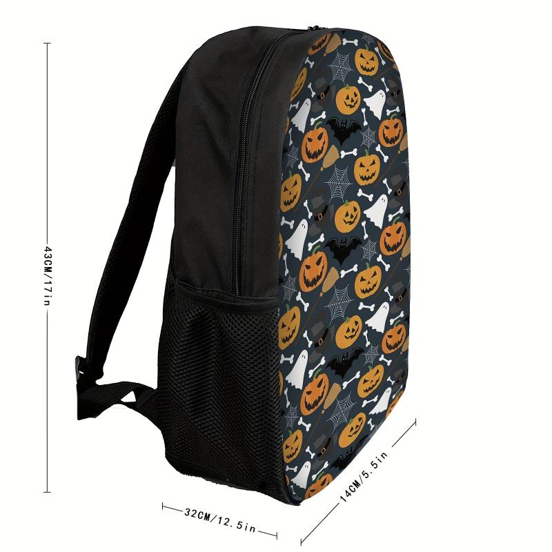 Cartoon Halloween Pattern Bag Stylish Backpack Large Capacity Book Bag
