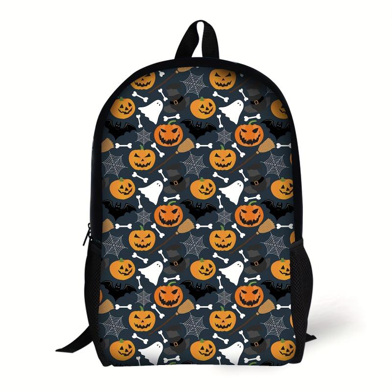 Cartoon Halloween Pattern Bag Stylish Backpack Large Capacity Book Bag