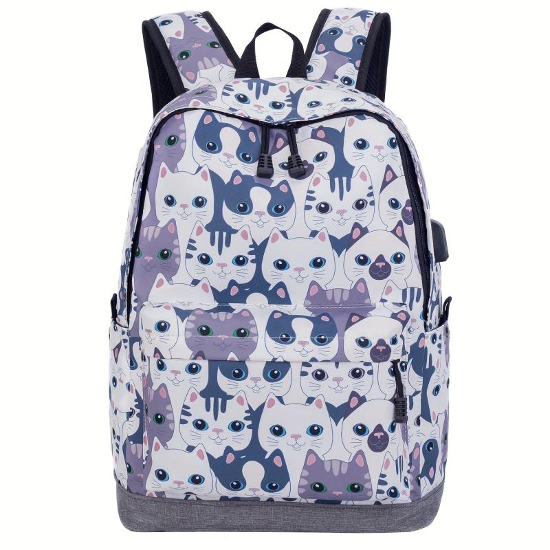 Unicorn Print Backpack Laptop Daypack Schoolbag For Students