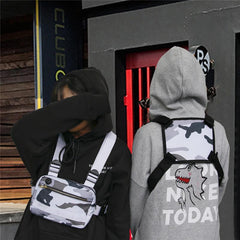 Camouflage Casual Sports Chest Bag With Zipper Strap
