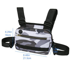 Camouflage Casual Sports Chest Bag With Zipper Strap