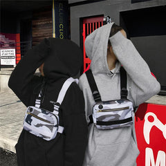 Camouflage Casual Sports Chest Bag With Zipper Strap