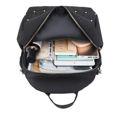 Rivets Decor Backpack Argyle Pattern Daypack Classic Bag