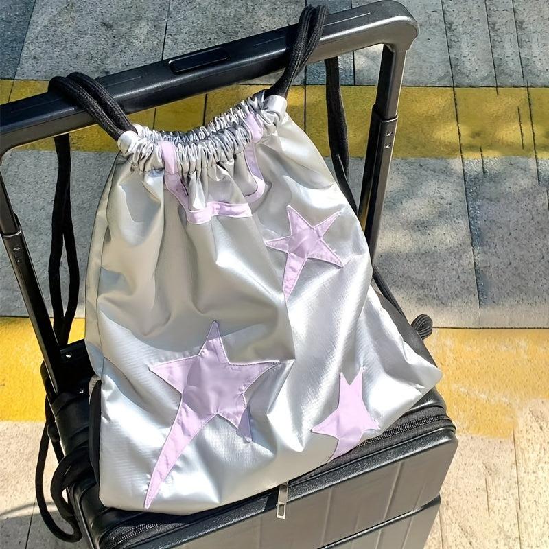 Y2K Spicy Girl Star Patched Bag Niche Drawstring Backpack