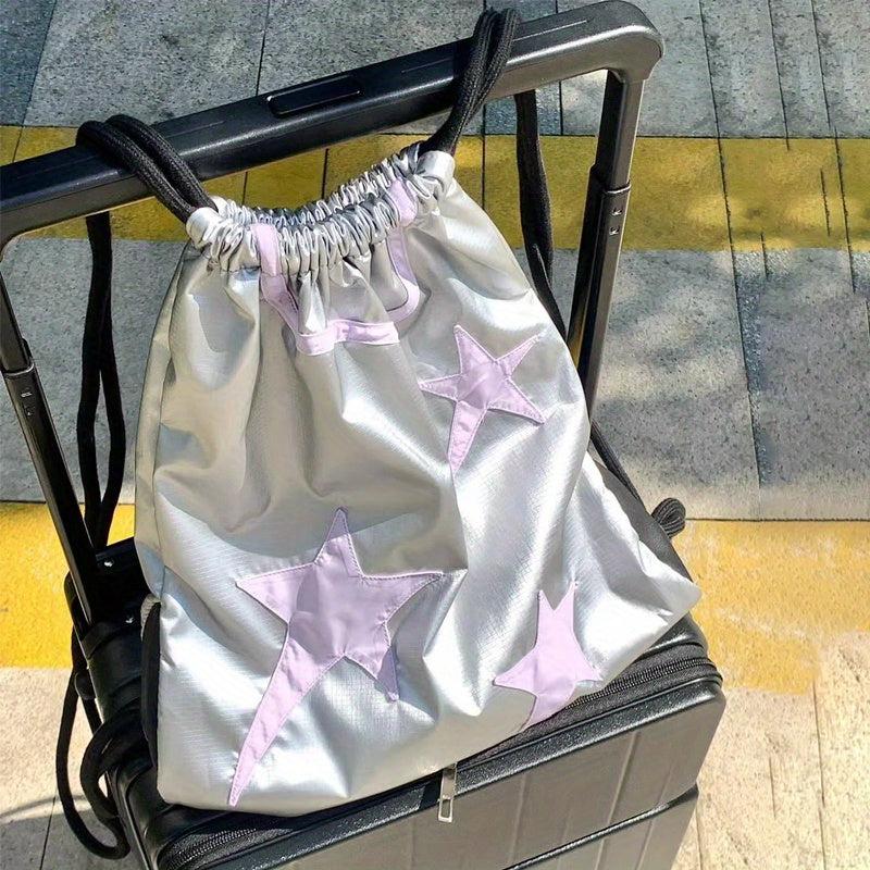Y2K Spicy Girl Star Patched Bag Niche Drawstring Backpack