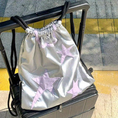 Y2K Spicy Girl Star Patched Bag Niche Drawstring Backpack