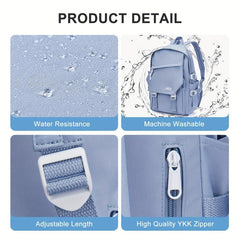 Solid School Bag Preppy Zipper Backpack All Match Rucksack