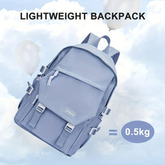 Solid School Bag Preppy Zipper Backpack All Match Rucksack