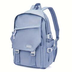 Solid School Bag Preppy Zipper Backpack All Match Rucksack