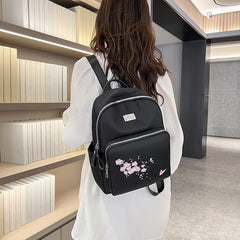 Casual Flower Embroidery Backpack Travel Storage Rucksack All Match