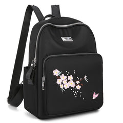 Casual Flower Embroidery Backpack Travel Storage Rucksack All Match
