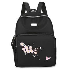 Casual Flower Embroidery Backpack Travel Storage Rucksack All Match