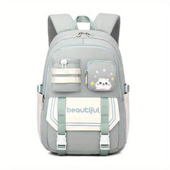Cat Print Large Capacity Backpack Oxford Durable Lightweight School Backpack