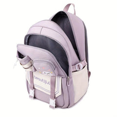 Cat Print Large Capacity Backpack Oxford Durable Lightweight School Backpack