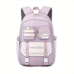 Cat Print Large Capacity Backpack Oxford Durable Lightweight School Backpack