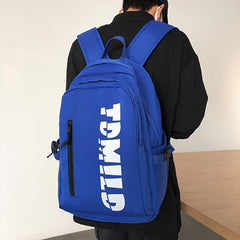 Letter Graphic Backpack Zipper Front Large Capacity Bookbag