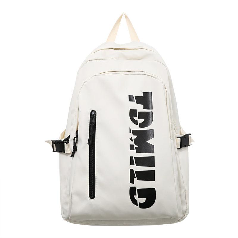 Letter Graphic Backpack Zipper Front Large Capacity Bookbag