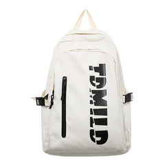 Letter Graphic Backpack Zipper Front Large Capacity Bookbag