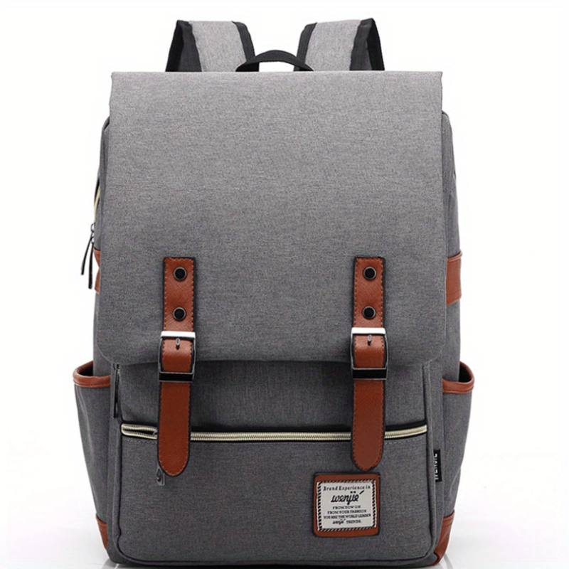 Vintage Canvas Flap Backpack Large Capacity School Bag Women's Daypack